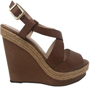 Gastone lucioli brown leather wedges